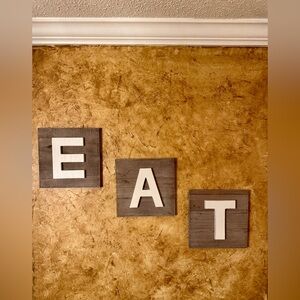 Charming Gray Wall Art with White Letters